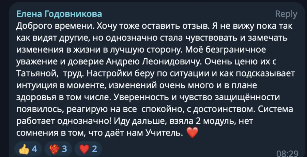 Отзыв Елены Годовниковой о системе МИР